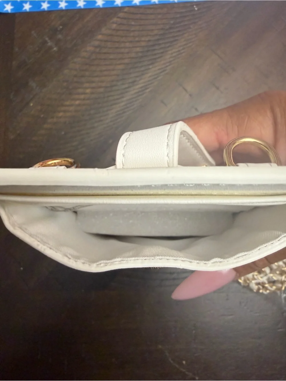 GWP!! White Quilted Crossbody Phone Wallet with Gold Chain